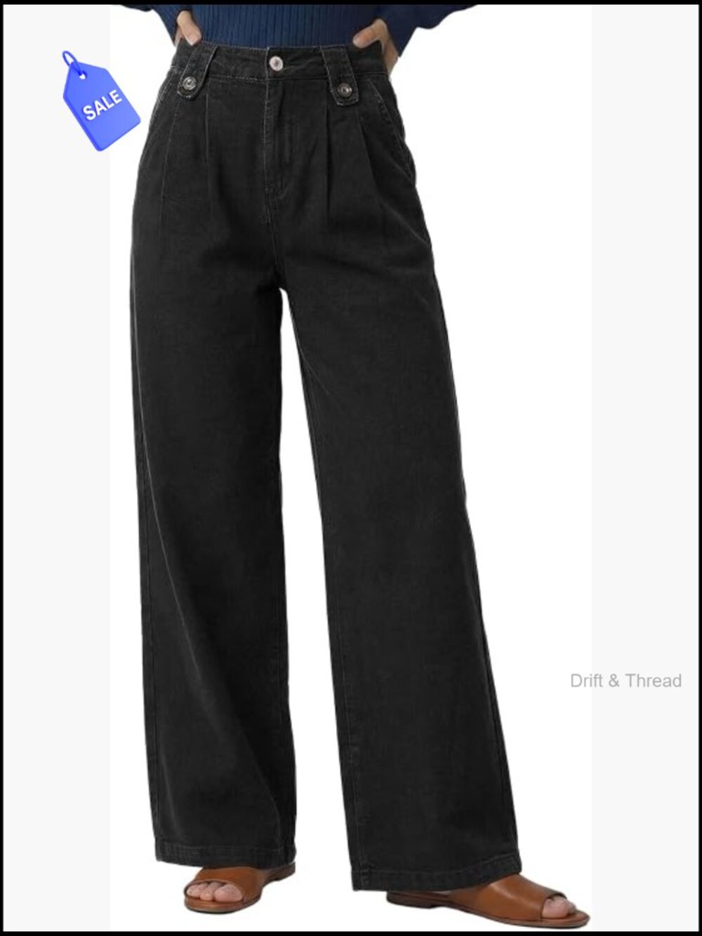 High Waisted Wide Leg Jeans Stretchy Loose Cargo Pants with Pockets